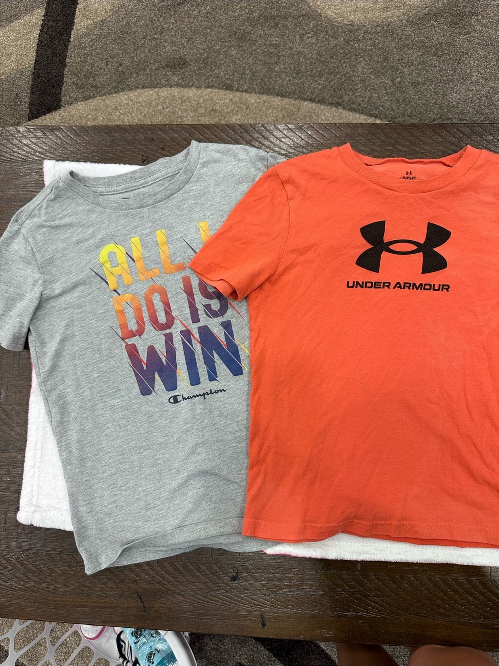 Under Armour Size S (runs Bigger) And Champion Size M